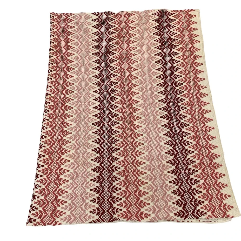 Unbranded Throw Blanket 42x64 Red Cream Nordic Pattern‎ Rustic Cabin Decor