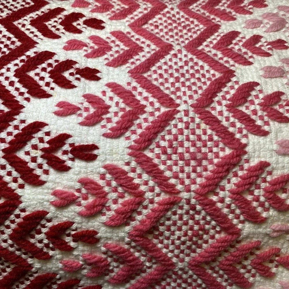 Unbranded Throw Blanket 42x64 Red Cream Nordic Pattern‎ Rustic Cabin Decor
