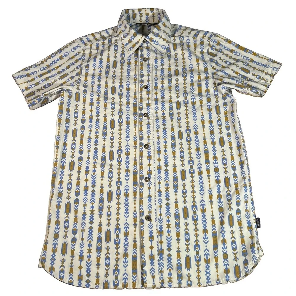 The North Face Shirt Men's S White Button Up Aztec Southwestern Tribal Outdoors