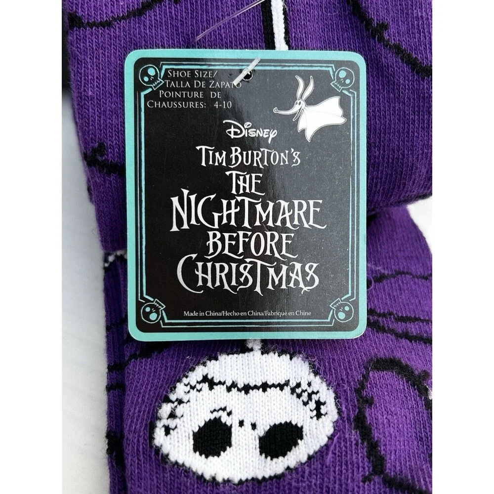 Disney Nightmare Before Christmas Jack Skellington Crew Socks NWT Shoe 4-10