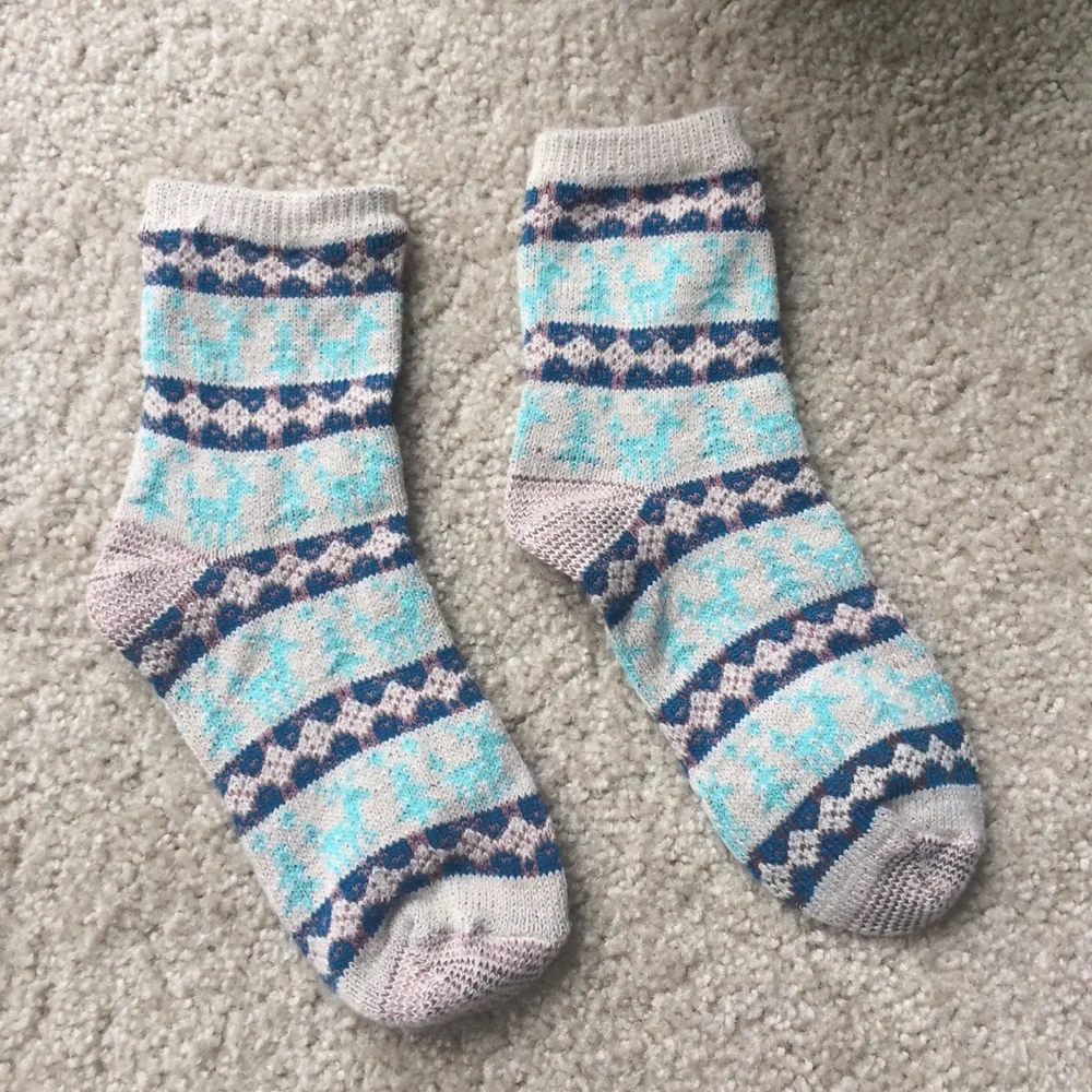 Reindeer Fair Isle Printed Crew Knit Socks