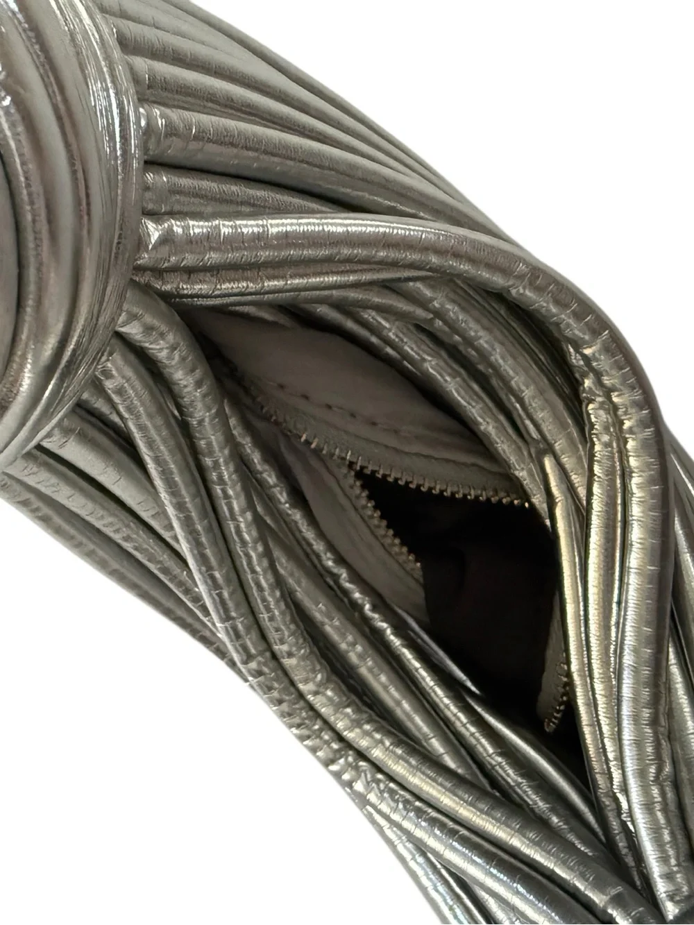 e.Allen Metallic Silver Statement Hobo Shoulder Bag