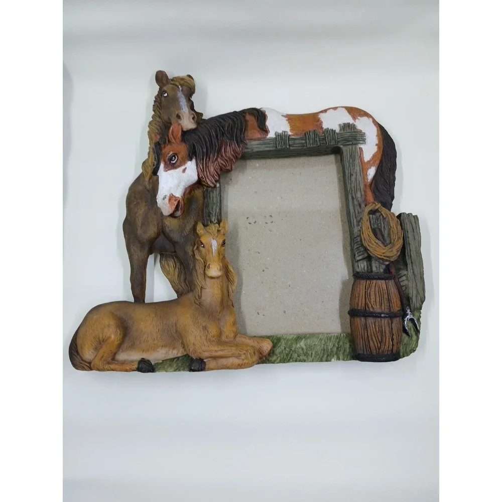 3D Picture Frame Western Horses Rustic Equestrian Fits 4