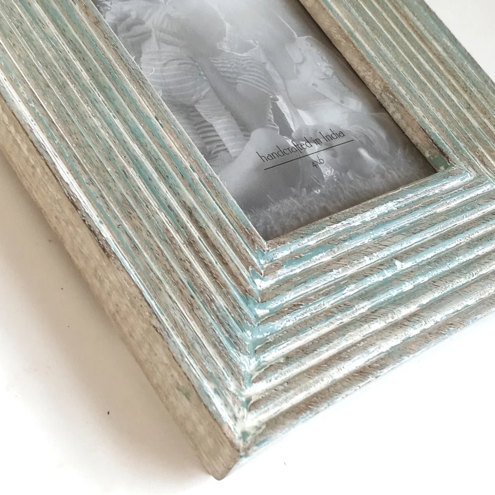 Shabby Chic White Washed/ Aged Sea Foam Green Shabby Chic Picture Frame Set of 3