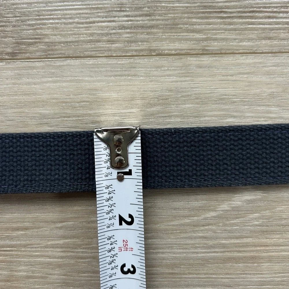 Preston Nautical Belt Sz 46 Made In New‎ England Brass Buckle Leather Canvas