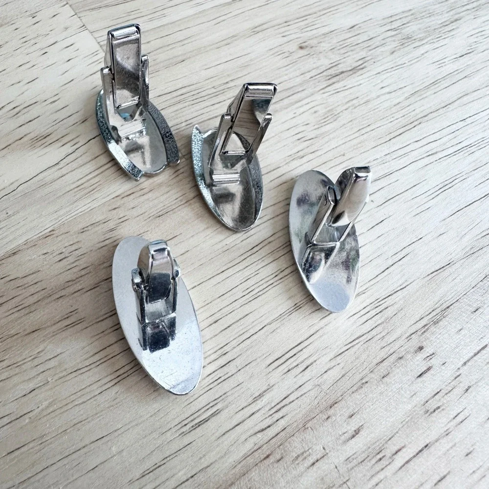 Vintage MCM Foster Silver Cuff Links + Unsigned Matching Oval Pair Set‎