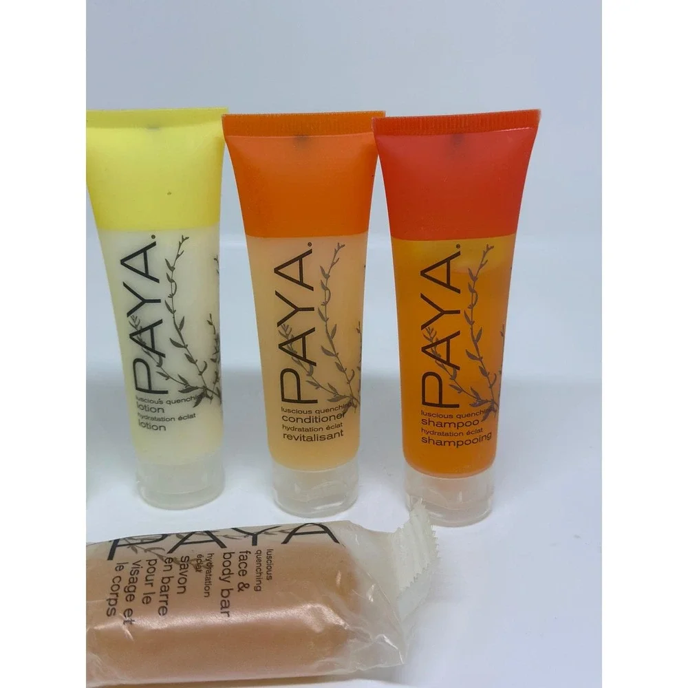 PAYA Travel Bath Essentials 5-Piece Set‎ Mini Shower Gel Lotion Shampoo Bar NEW