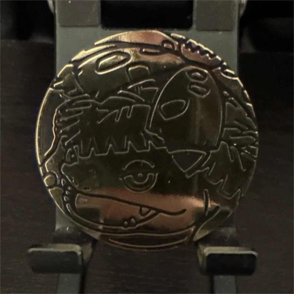 Pokémon TCG Kyogre Groudon Embossed Plastic Flip Coin Gold/Black 1.5in