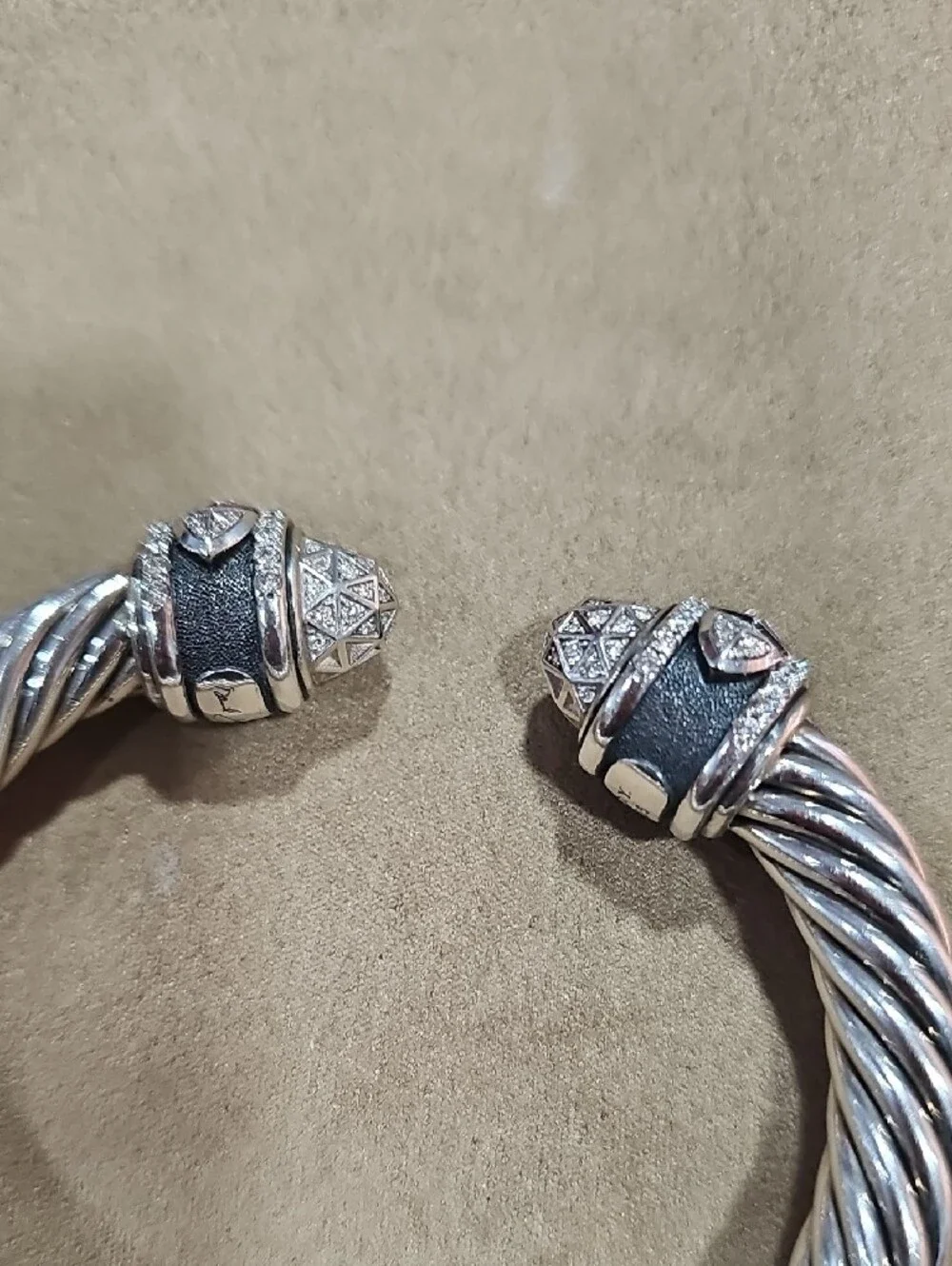 David Yurman Silver Twisted Cable Men's Cuff Bracelet