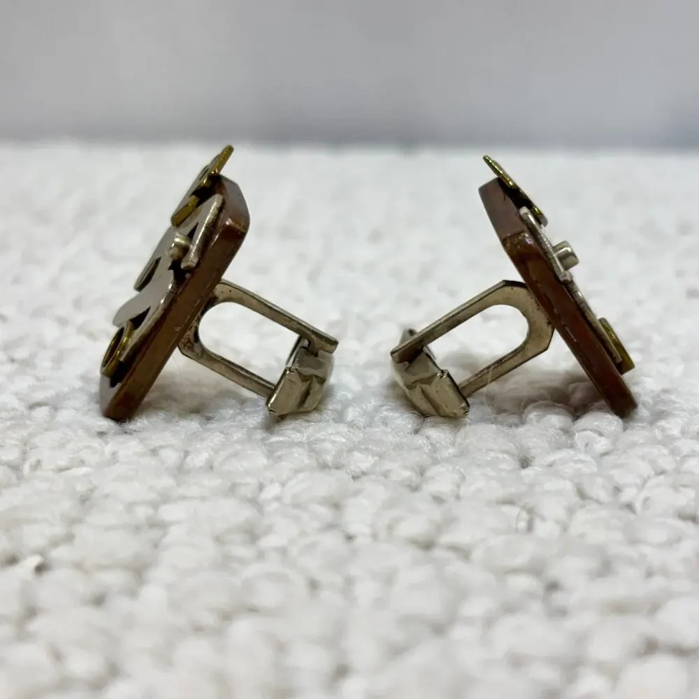 Salvador Teran? Taxco Mexico Running Man Large 1” Men’s Cufflinks VTG Stamped 1