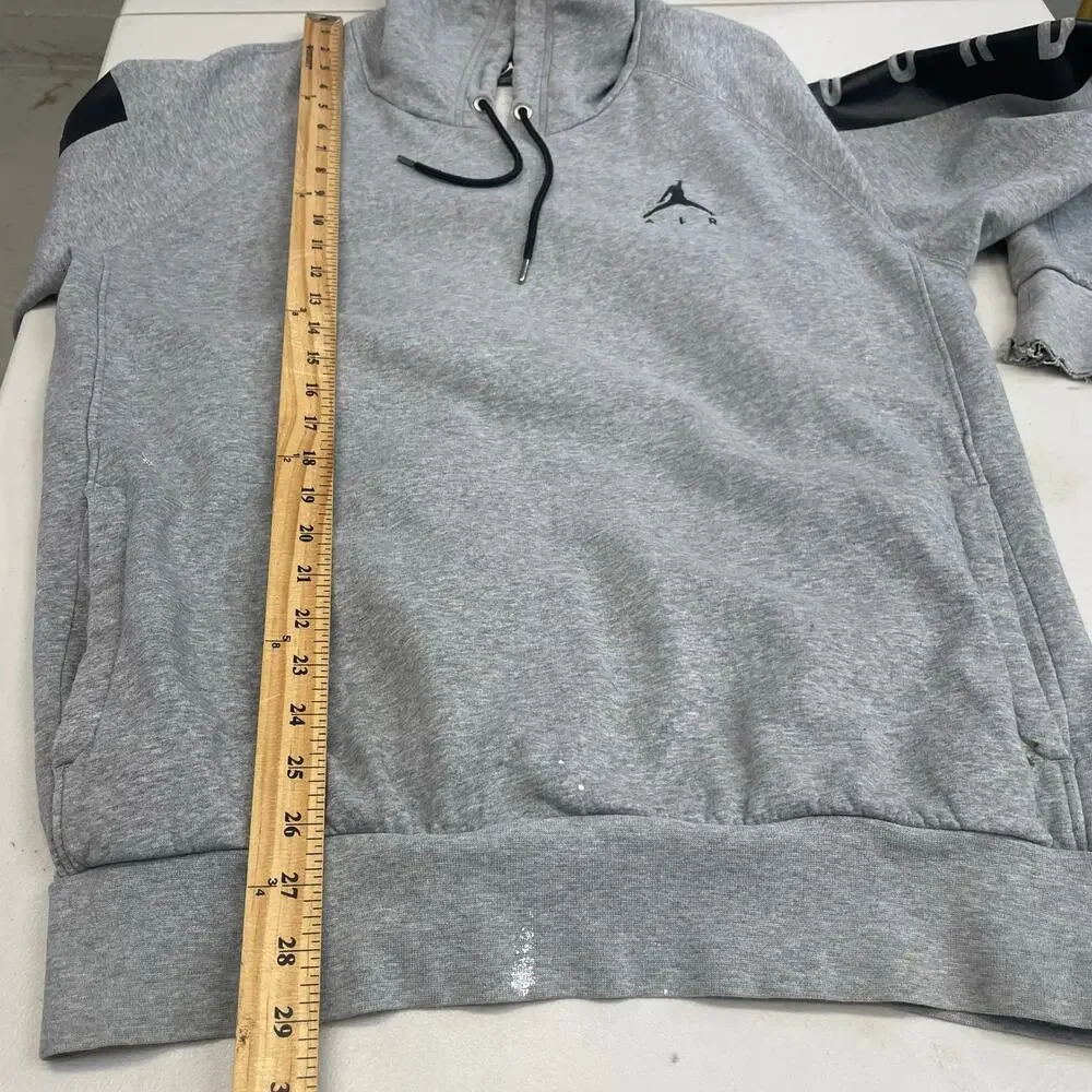 Jordan gray hoodie pullover sweatshirt size Large *flawed distressed