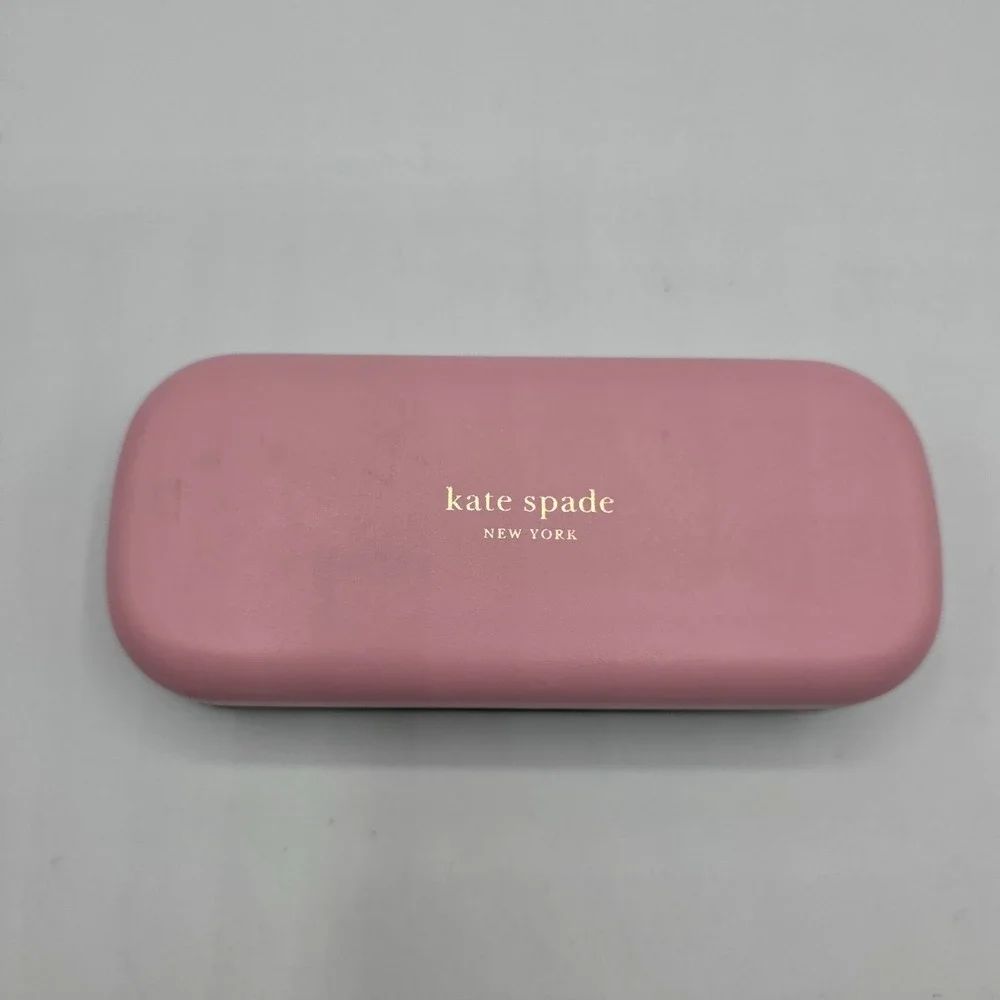 Kate Spade New York Pink Green Hard Shell‎ Eyeglass Case with Pouch Designer