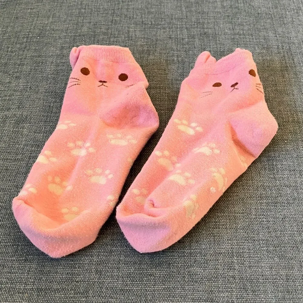 Pink Cat Socks