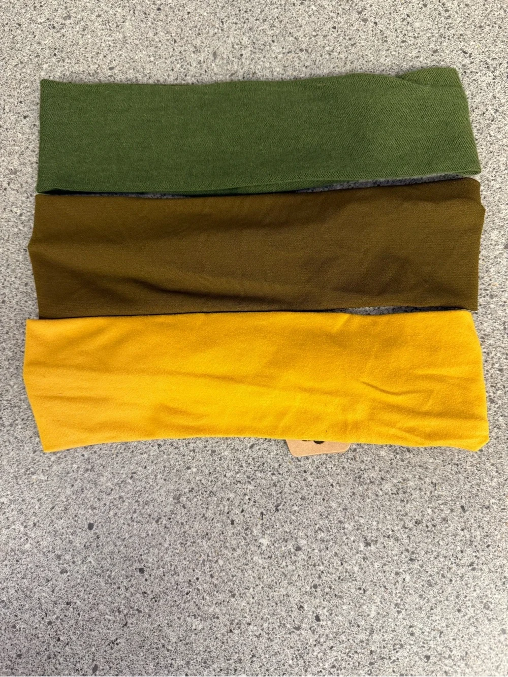 Stretchy Headbands Trio - Green, Olive, Mustard