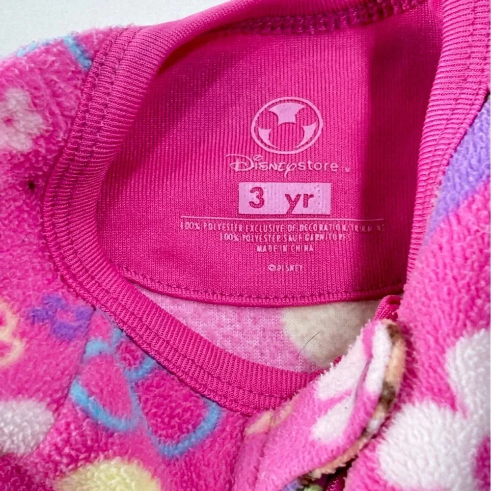 Disney Minnie Mouse Footed Pink Fleece Sleeper Floral Pajamas Footie 1-piece 3T