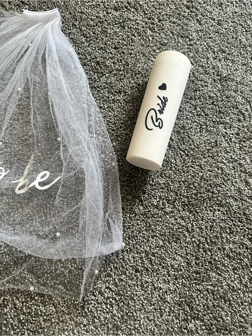 Bride to be veil and bride cup