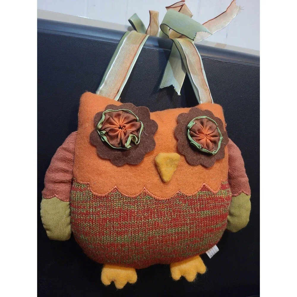 Kirkland’s Friendly Owl Door Hanger Plush Pillow Fall Thanksgiving  NEW