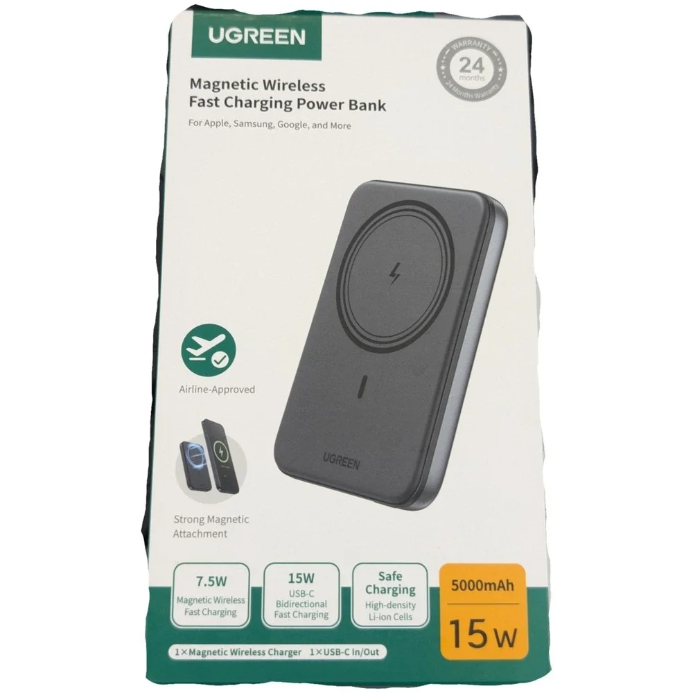 Nn6U Ugreen Magnetic Wireless Fast‎ Charging 15W Power Bank 5000mAh Used Read⬇️