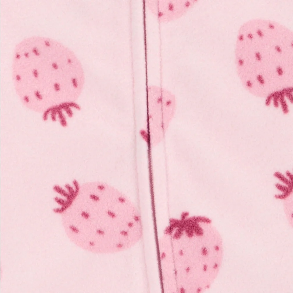 NWT Carter’s Strawberry Fleece Footie Sleep & Play Pajamas