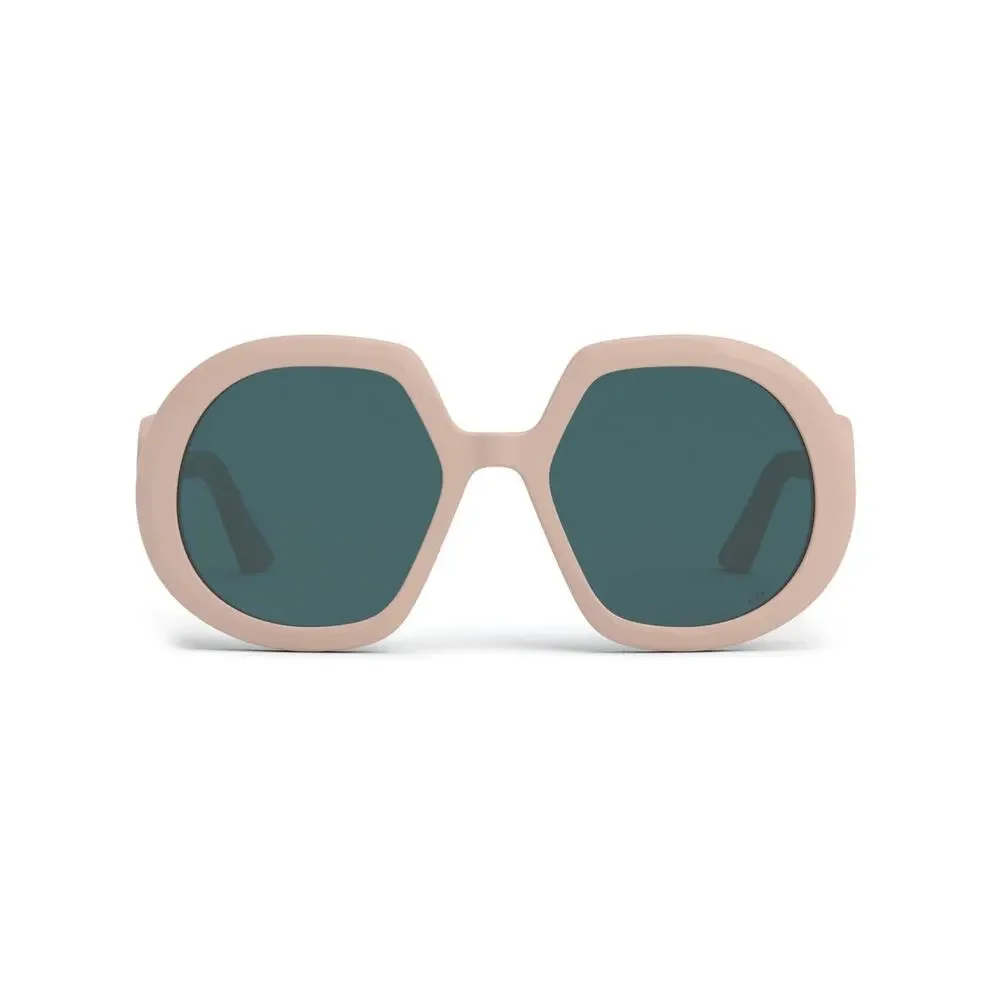 Dior Retro Shiny Pink Green 56mm Oval Sunglasses