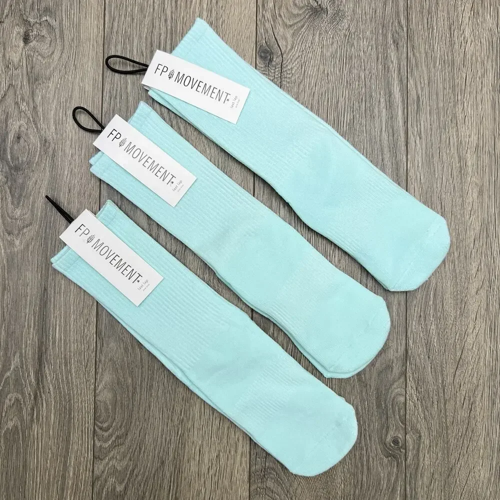 3 Pack Free People Movement Last Lap Tube Socks White Pistachio One Size