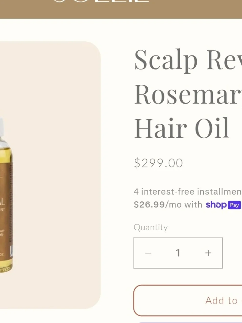 Soleil Scalp Revival Rosemary & Mint Hair Oil — Clear/Gold Bottle