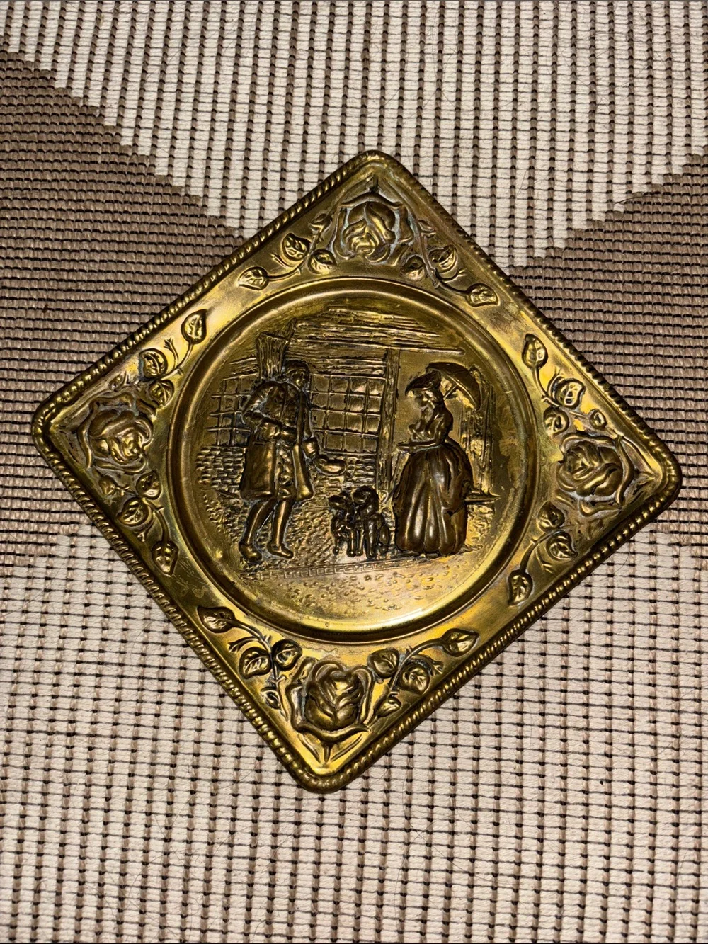 Vintage Decorative Brass Wall Plaque