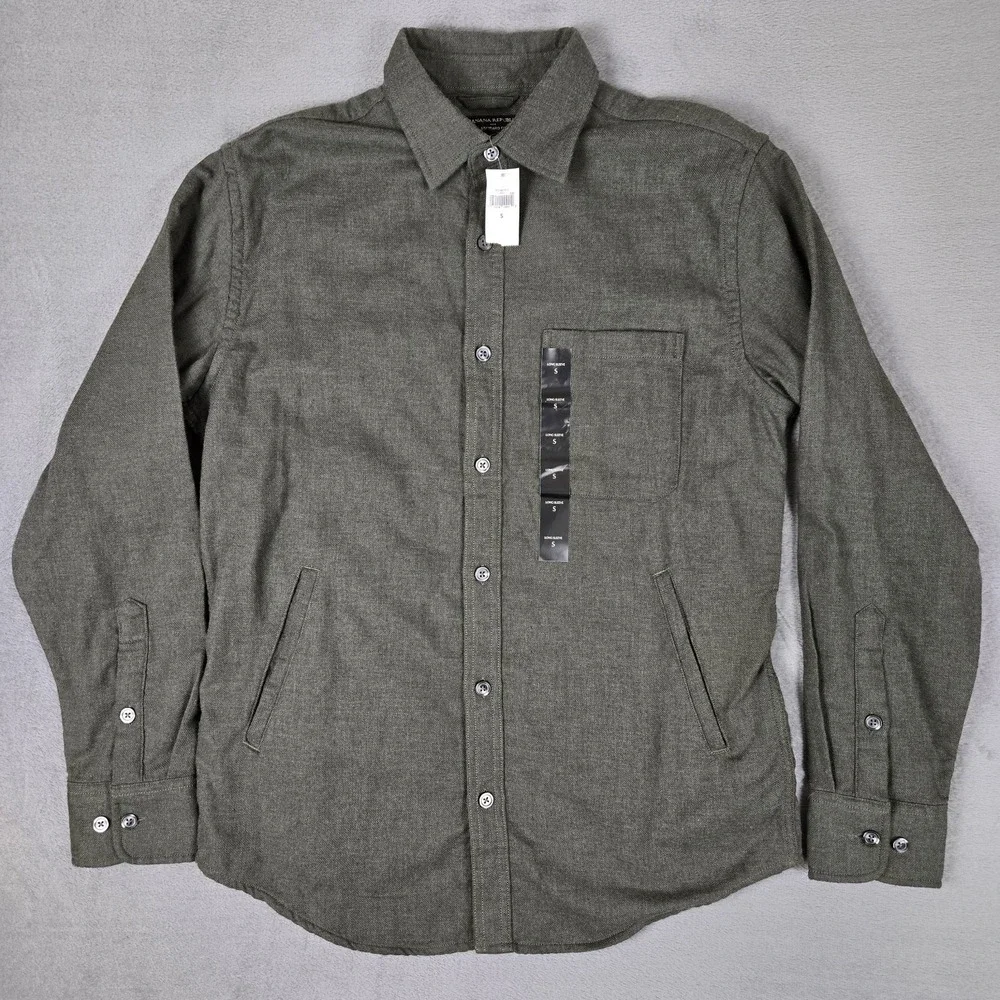 Banana Republic‎ Shirt Jacket Mens Small Green Greek Olive Cotton Heavy NWT