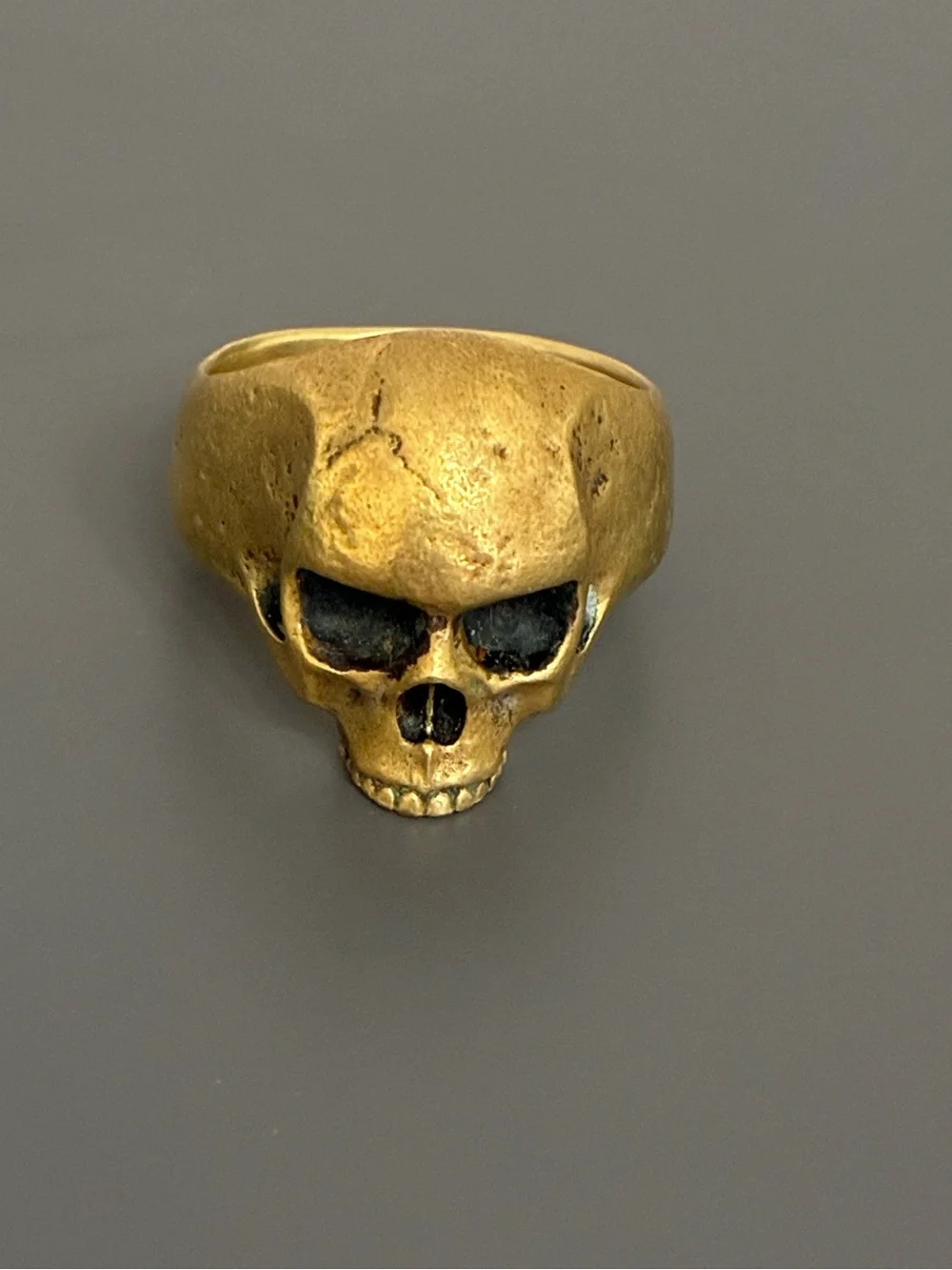 $398 Brand New John Varvatos Artisan Brass Skull Ring Size 11