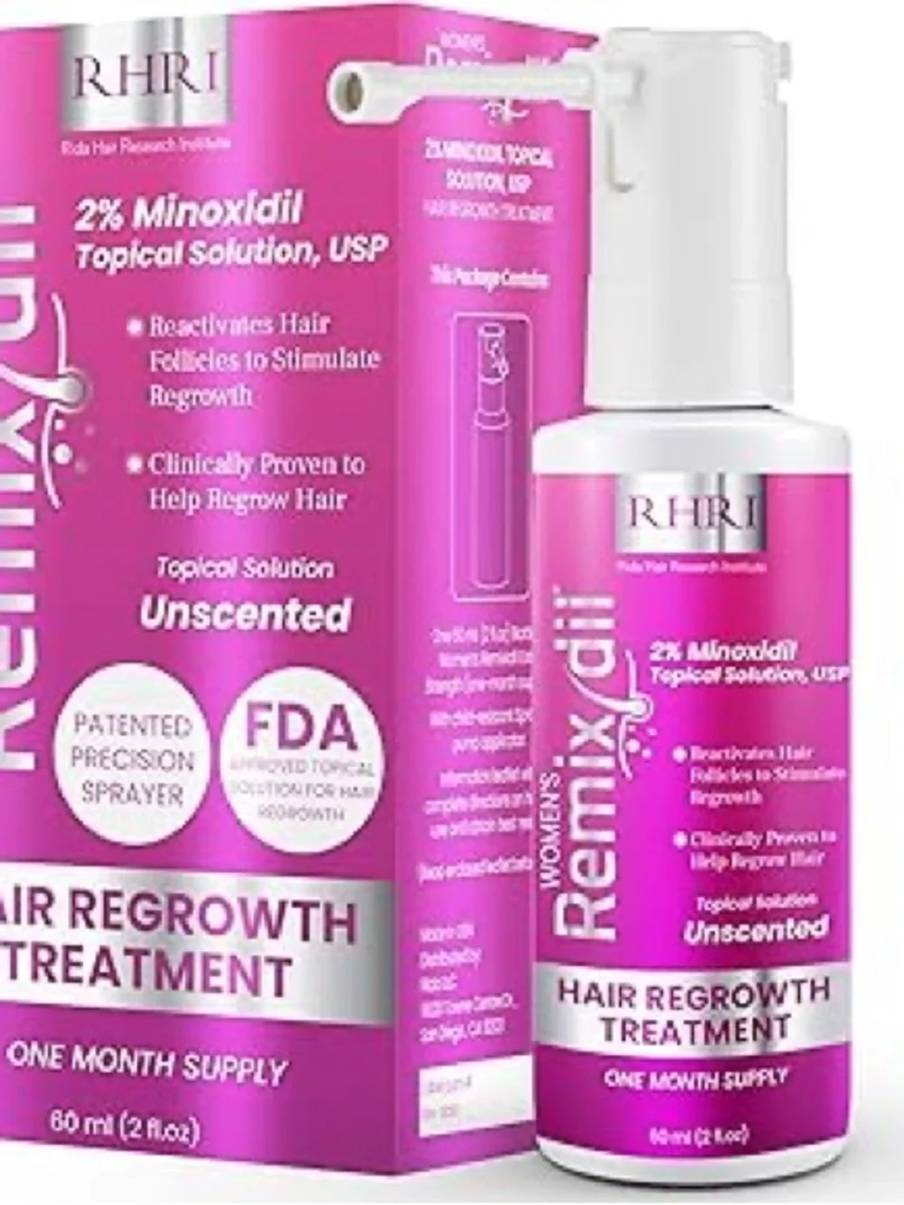 RHRI Remixidil 2% Minoxidil 3 month Hair Regrowth Treatment