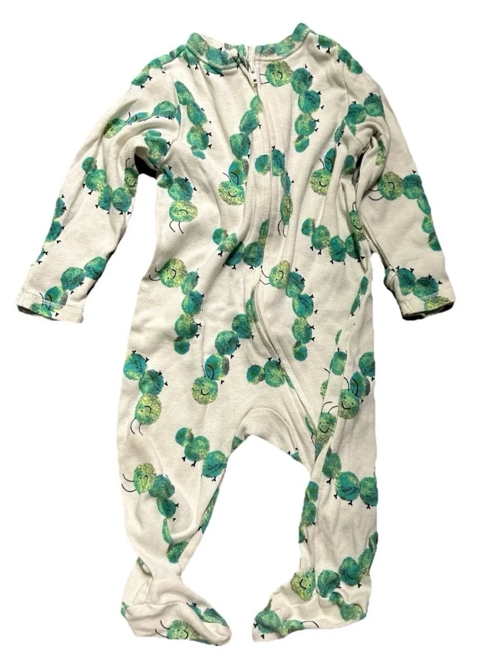 Neutral Baby Footie Pajamas 2 Way Zipper Nike Animals Size 6-9 Months