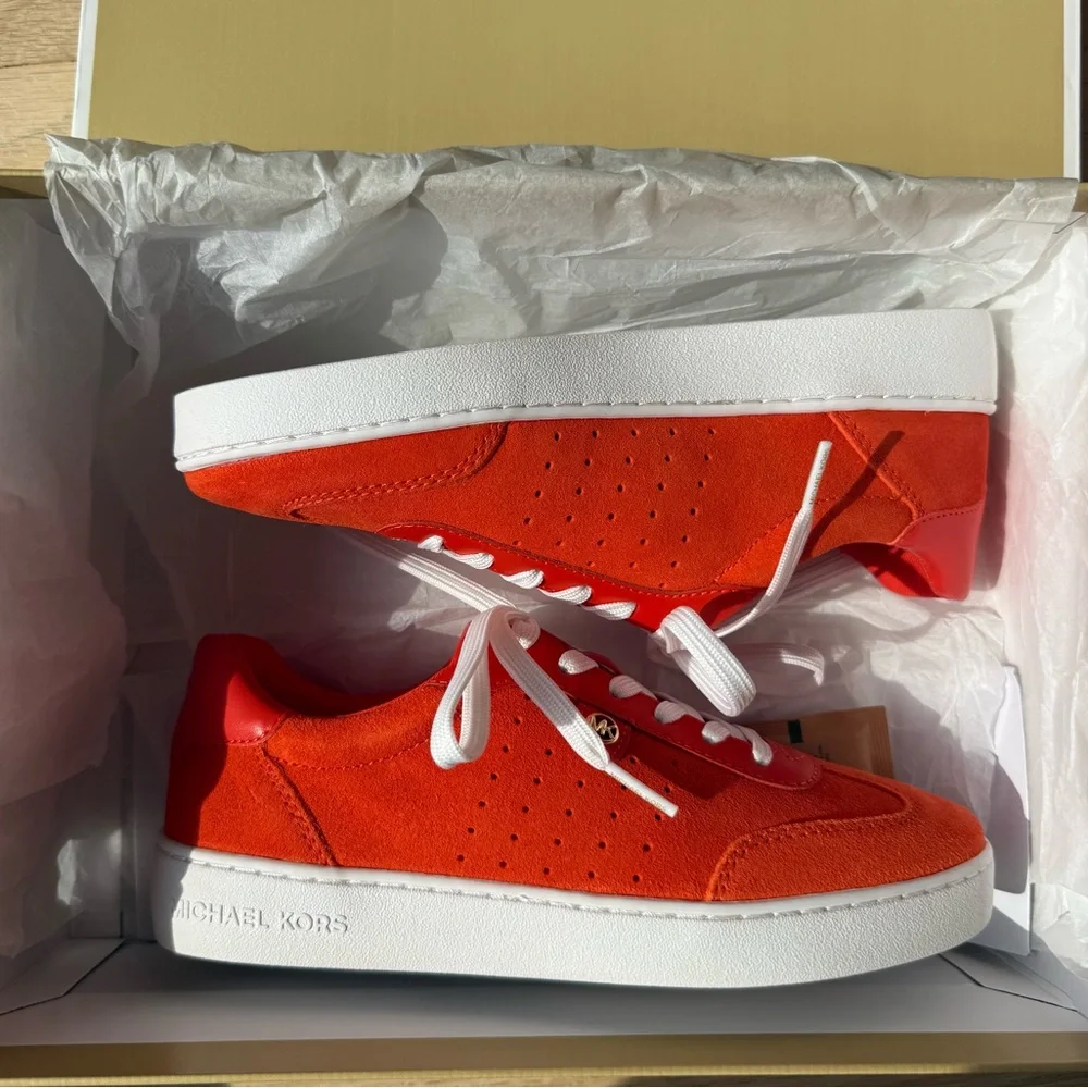 Michael Kors Scotty Suede Sneakers in Orange Red - Women’s size 6