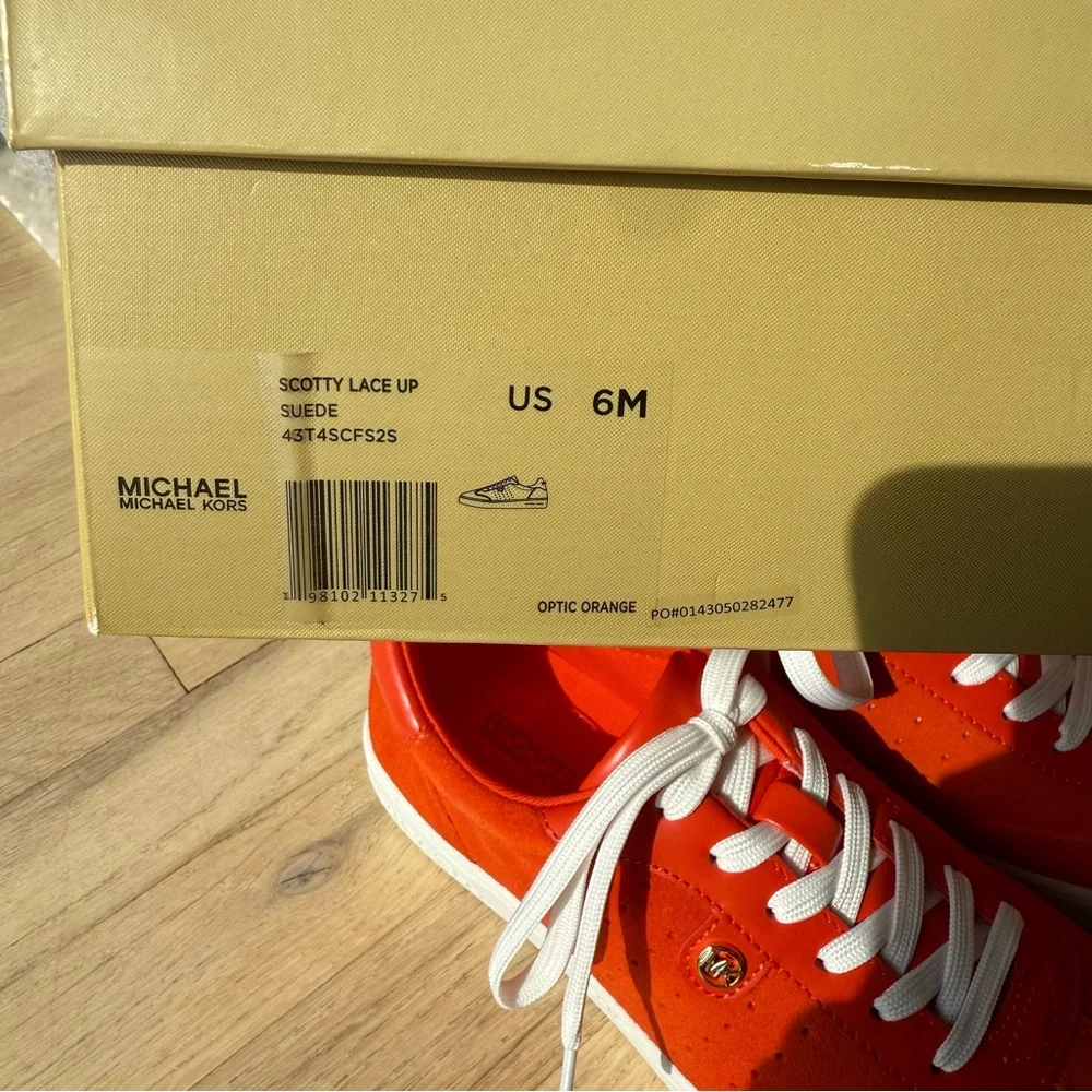 Michael Kors Scotty Suede Sneakers in Orange Red - Women’s size 6