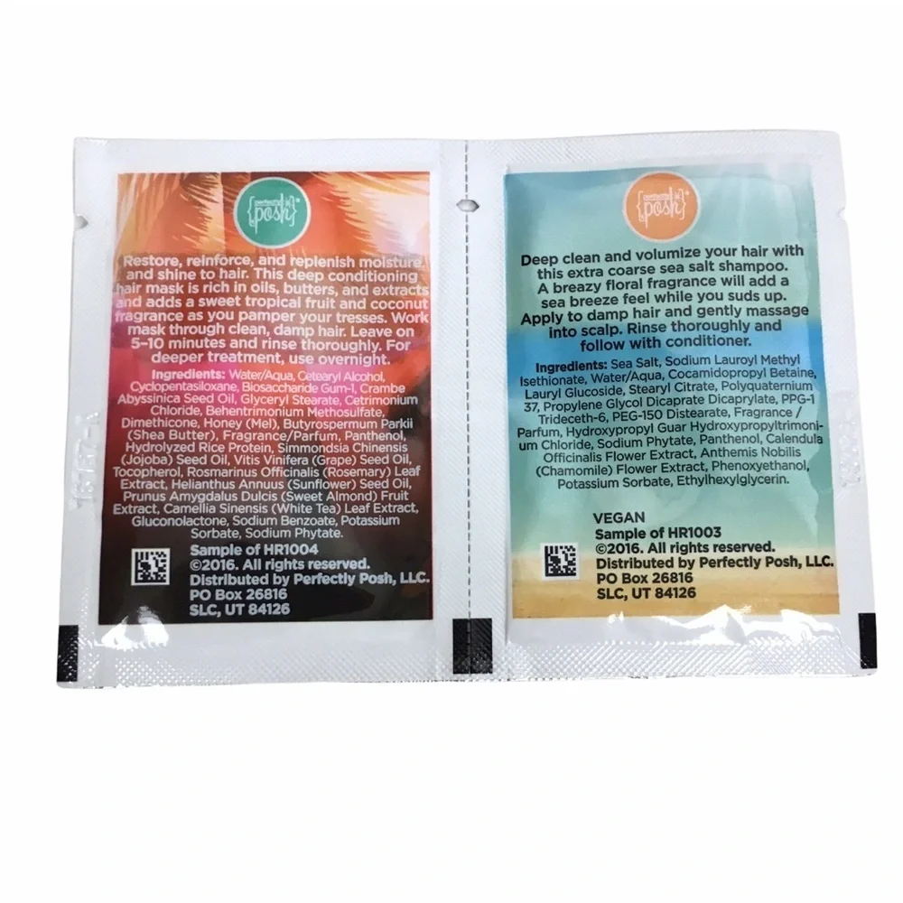 PERFECTLY POSH Vitamin Sea Salt Shampoo Offshore Restore Hair Mask Samples