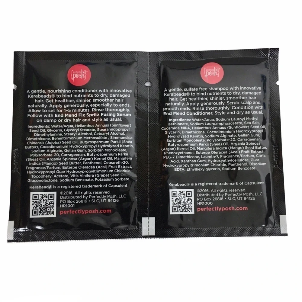 PERFECTLY POSH End Mend Split End Fusing Shampoo Conditioner Sample Packs