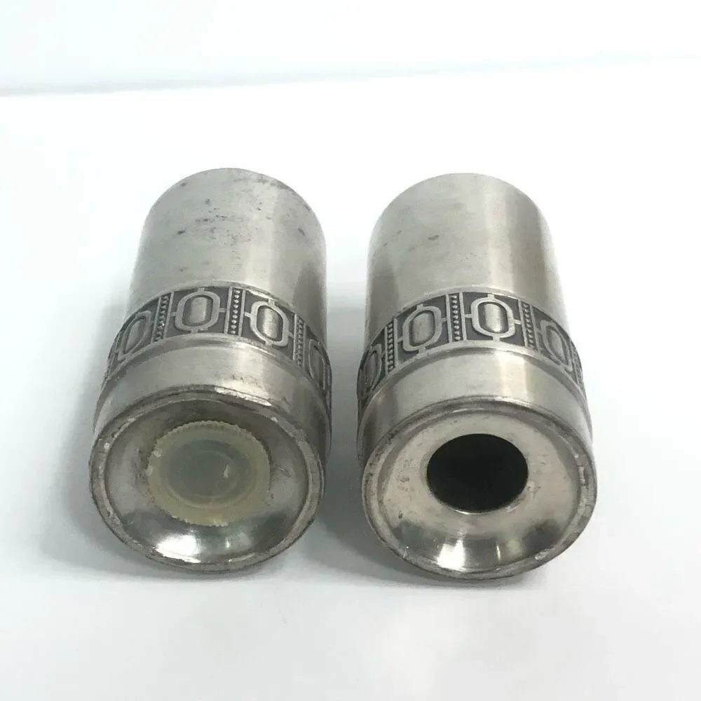 pewter selandia norway art deco design sugar salt and pepper shakers classic mod