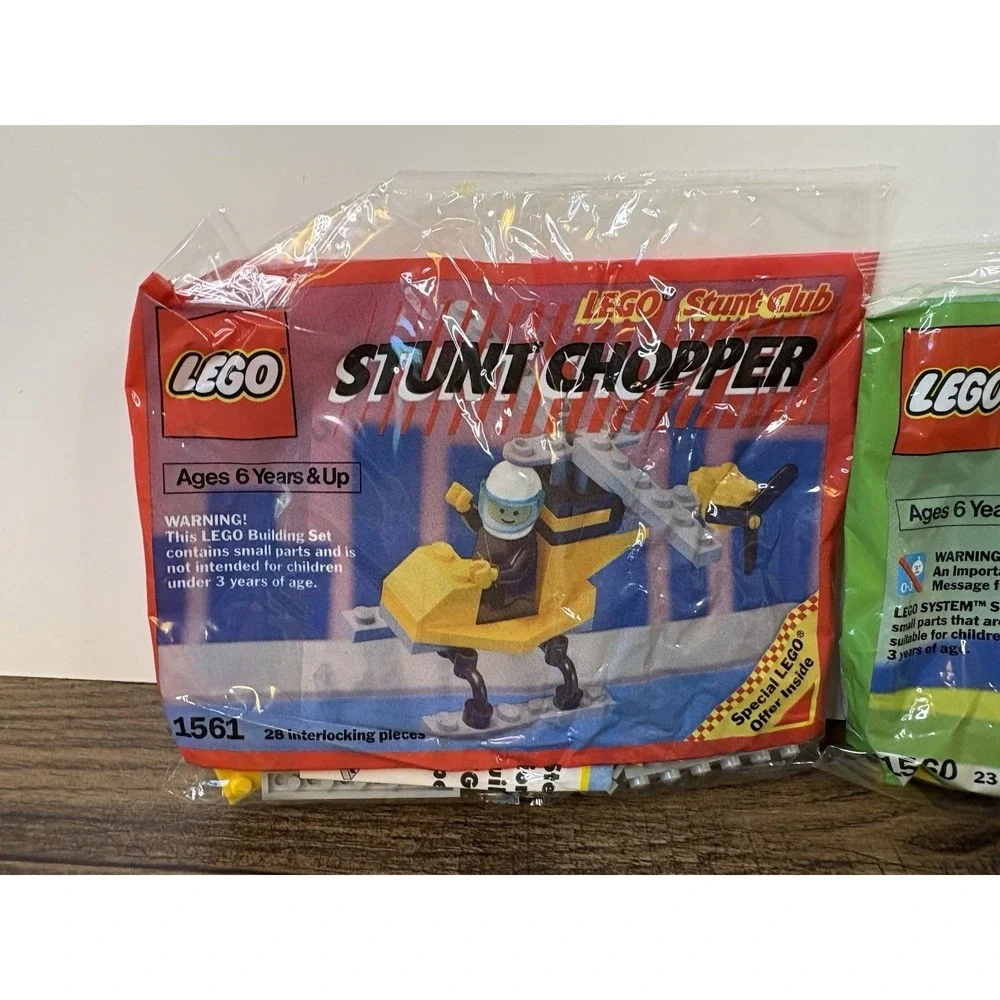 Lot Of 3 Kellogg's Lego Stunt Club Sealed Packs Track Blaster Chopper Glider