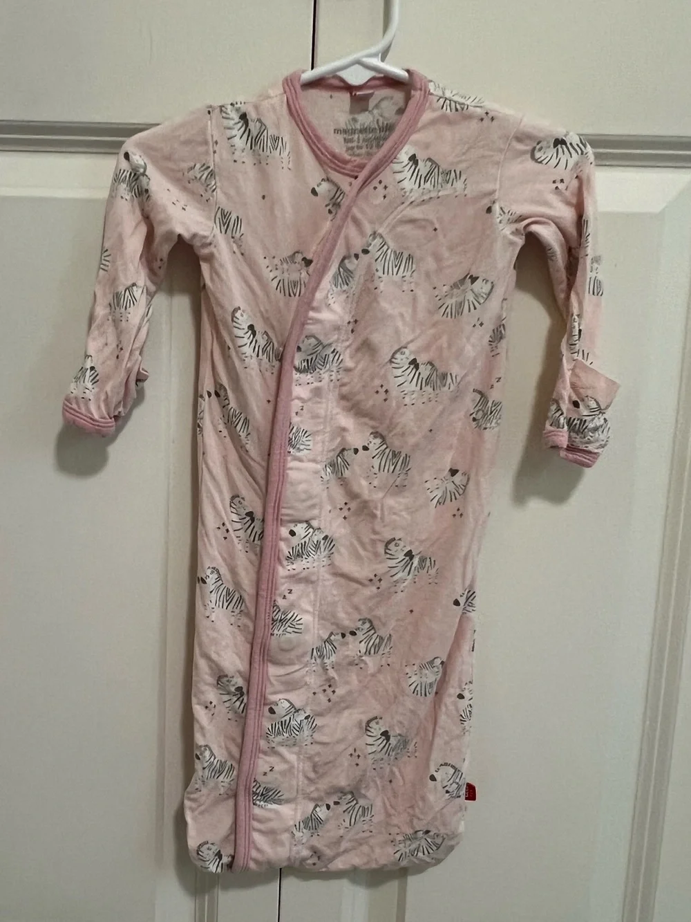 Magnetic Me pink zebra print sleepsack size NB 0-3 months