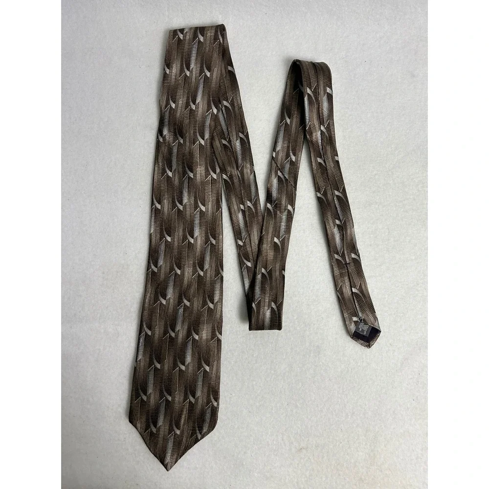 Professional‎ Milano Uomo/Van Heusen Mens OS Brown Gold Silk Tie Bundle Lot 2pc