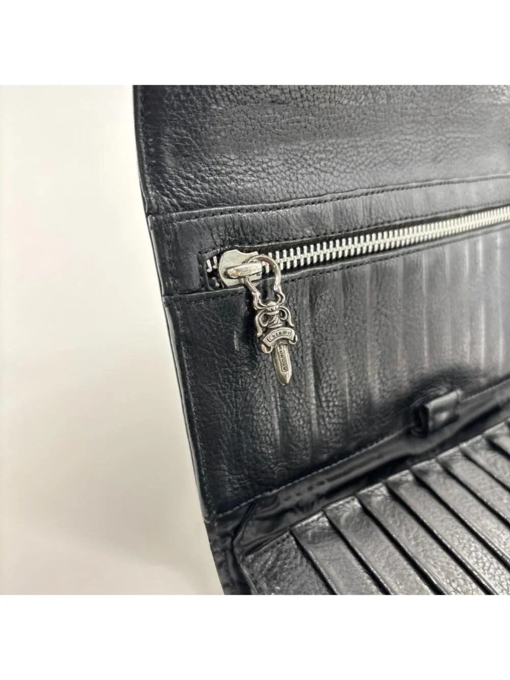 Chrome Hearts Super Wave Cross Ball Wallet Black