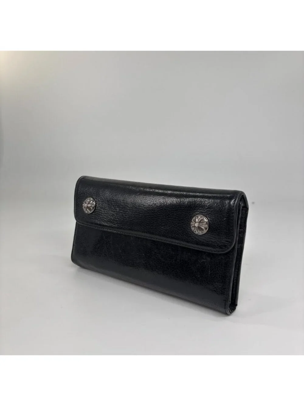 Chrome Hearts Super Wave Cross Ball Wallet Black
