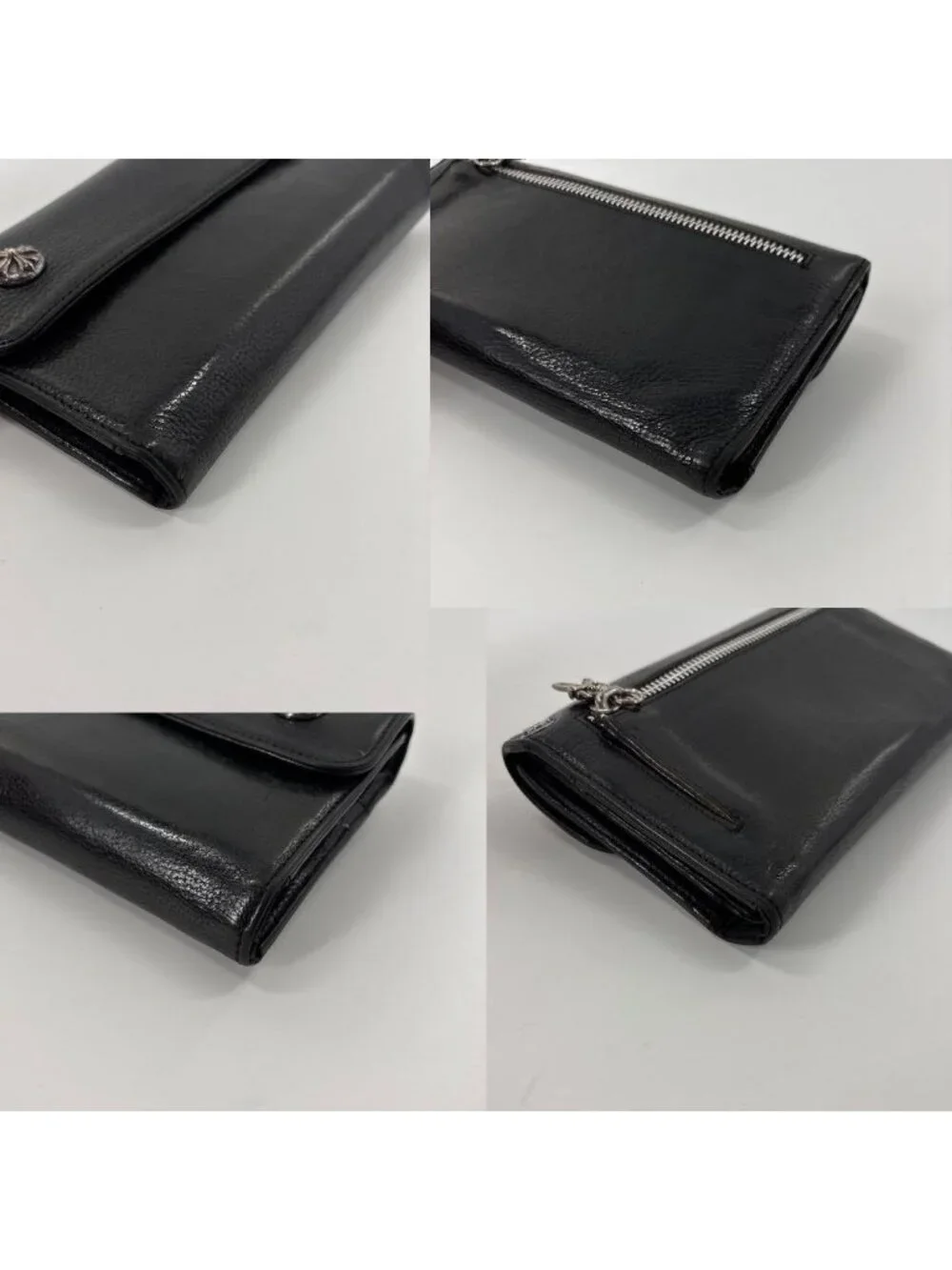 Chrome Hearts Super Wave Cross Ball Wallet Black