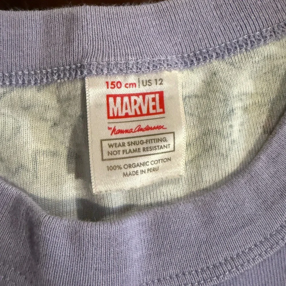 Hanna Andersson Girls Marvel‎ Organic Cotton Short Sleeve Pajama Set Size 12