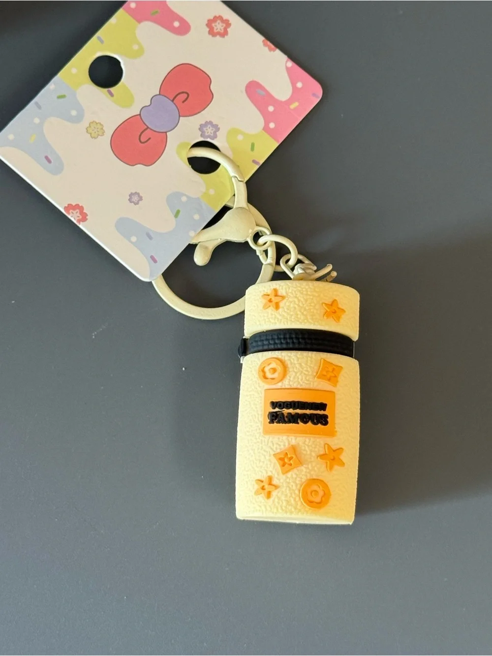 NWT Cute Mini Silicone Floral Cylinder Bag Charm Yellow