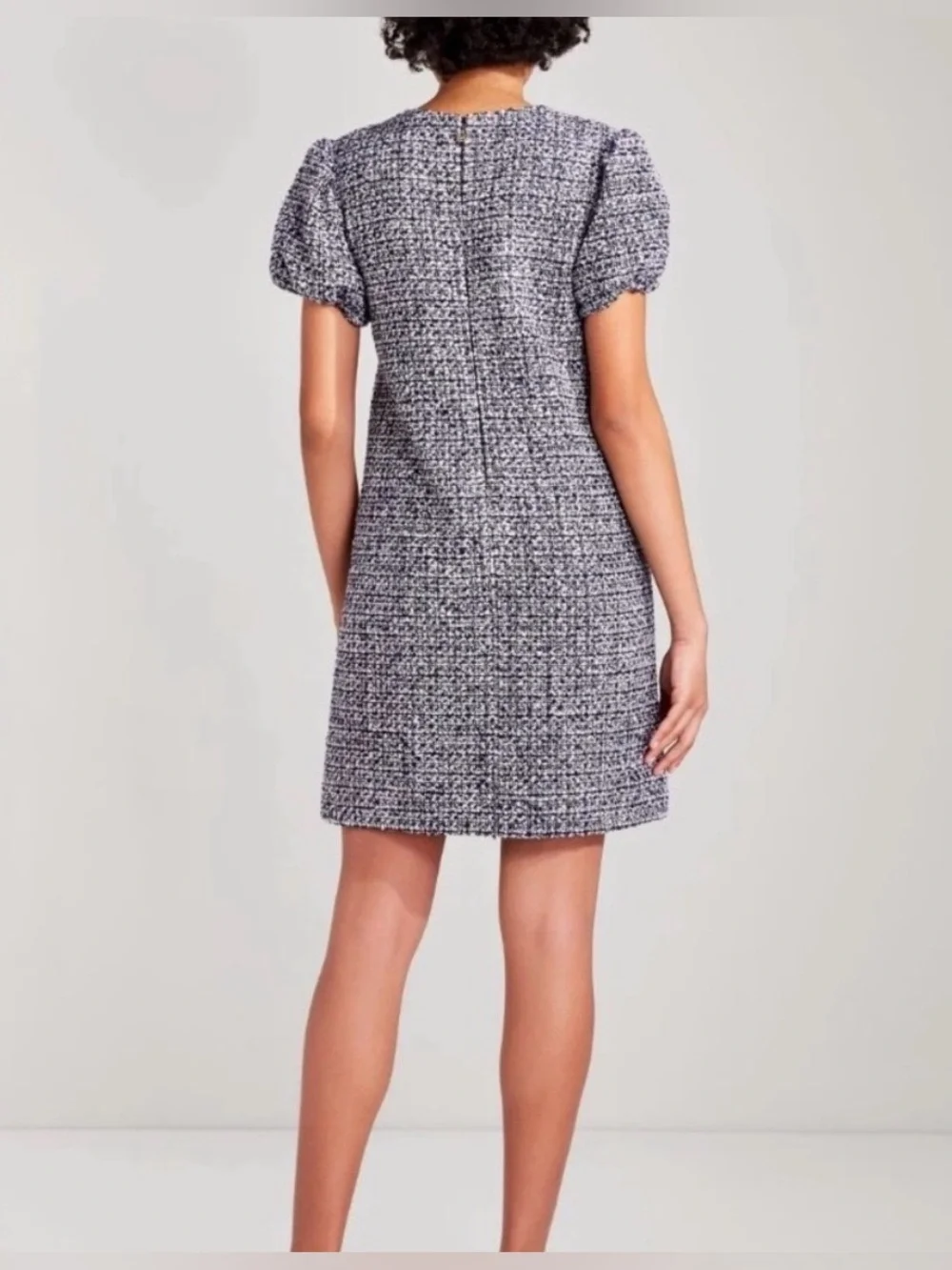 Kate Spade Tweed Puff‎ Sleeve Woven Shift Dress