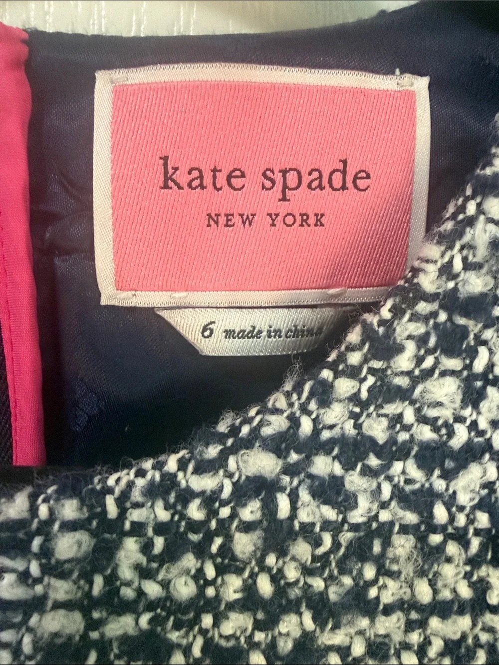 Kate Spade Tweed Puff‎ Sleeve Woven Shift Dress