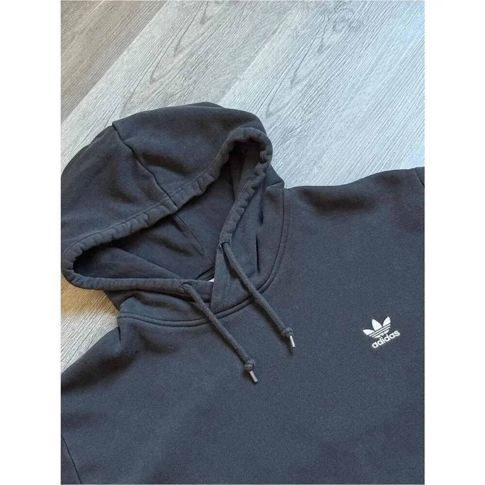 Adidas Essentials Black Trefoil Pullover Hoodie 2XL Athleisure Gym Workout