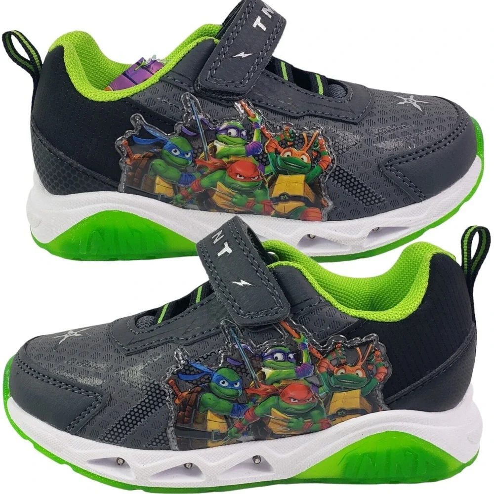 TMNT Teenage Mutant‎ Ninja Turtles Boys Sneakers Toddlers Size 8 Light-up Shoes