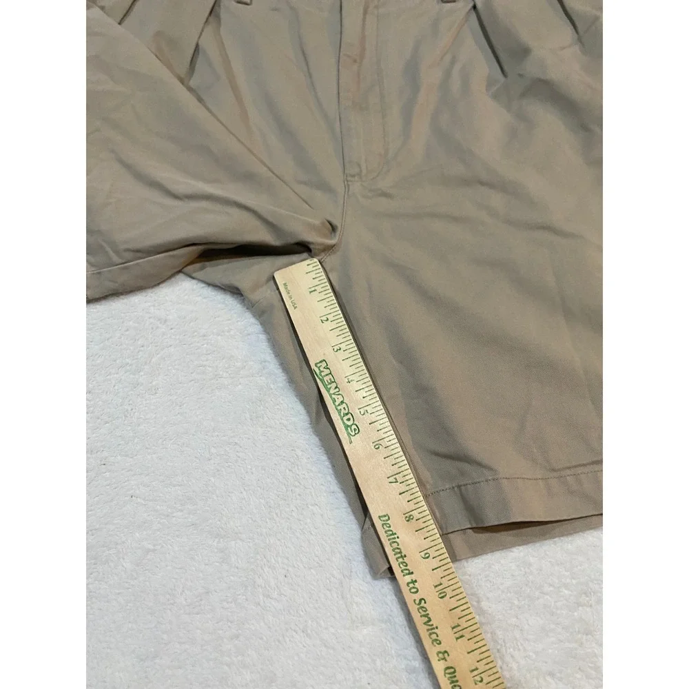 Polo Ralph Lauren Tyler Short Mens 40 Khaki Tan Pleated Chino Cotton Shorts