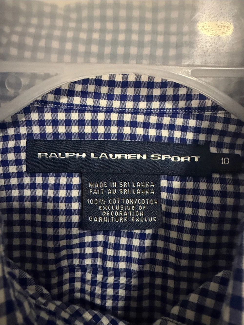 Polo by Ralph Lauren Navy and White Gingham Short-Sleeve Button-Down Shirt